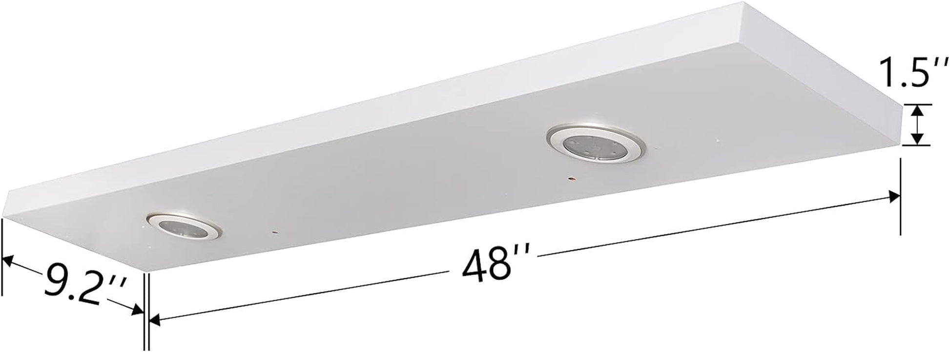 White 48-Inch Wall-Mounted Floating Shelf with Touch-Sensing Battery-Powered LED Light for Display in Entrances, Living Rooms, Bedrooms, Kitchens, and Bathrooms
