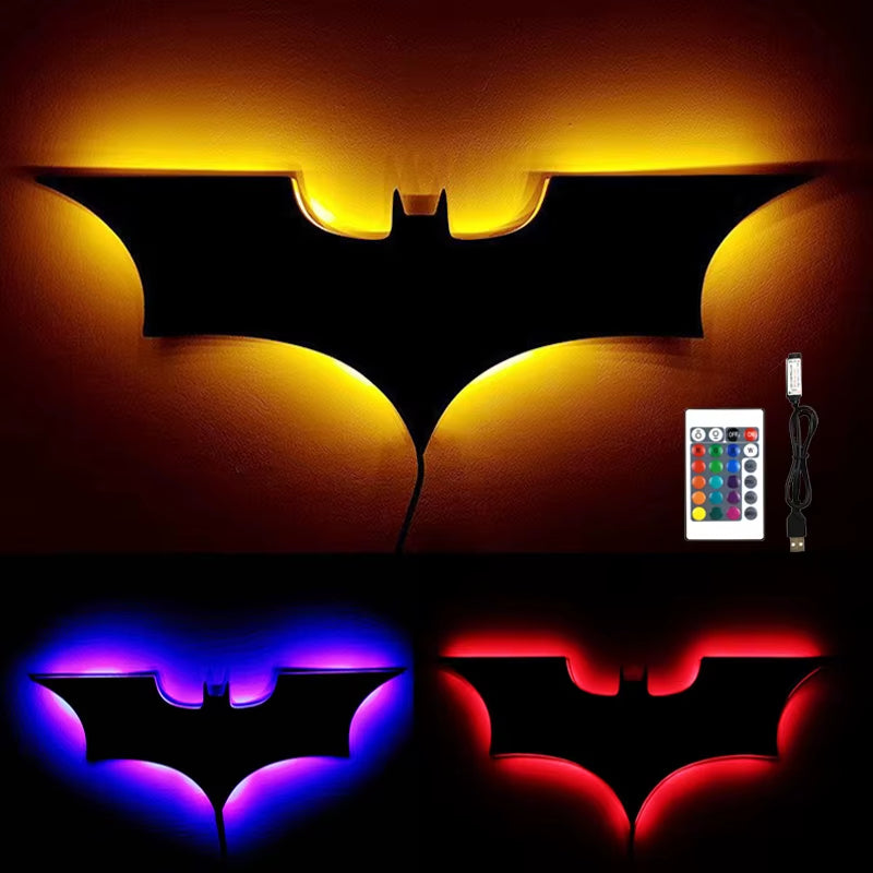 NightWing - 3D RGB Bat Mirror Wall Light with Remote Control