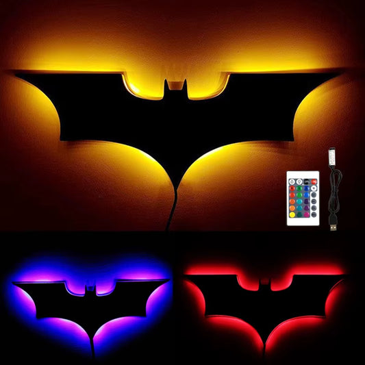 NightWing - 3D RGB Bat Mirror Wall Light with Remote Control