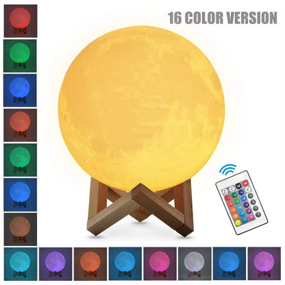Rechargeable 3D Printed LED Moon Lamp