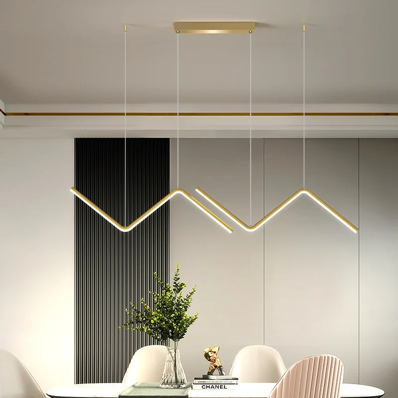 Nordic Iron Art Hanging Lamp Wave Shape