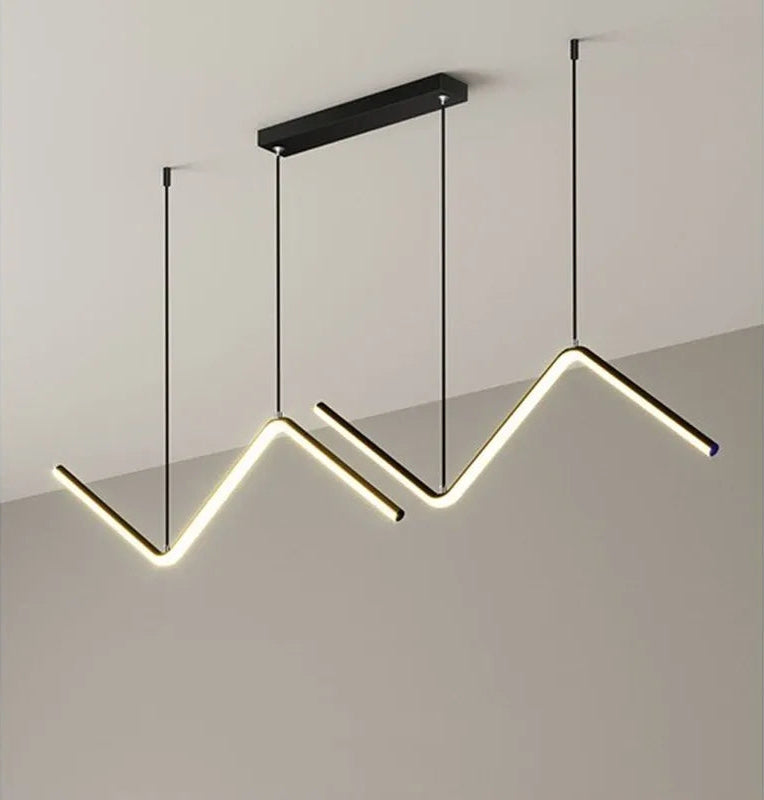 Nordic Iron Art Hanging Lamp Wave Shape