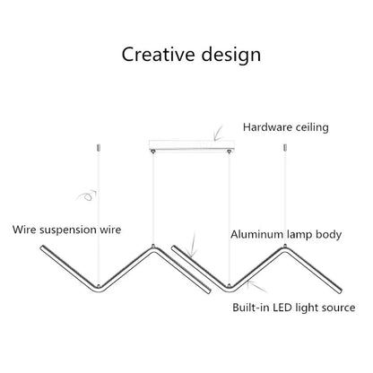 Nordic Iron Art Hanging Lamp Wave Shape