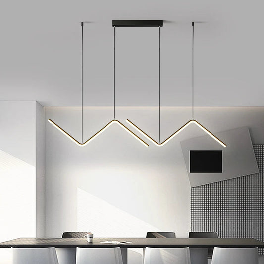Nordic Iron Art Hanging Lamp Wave Shape