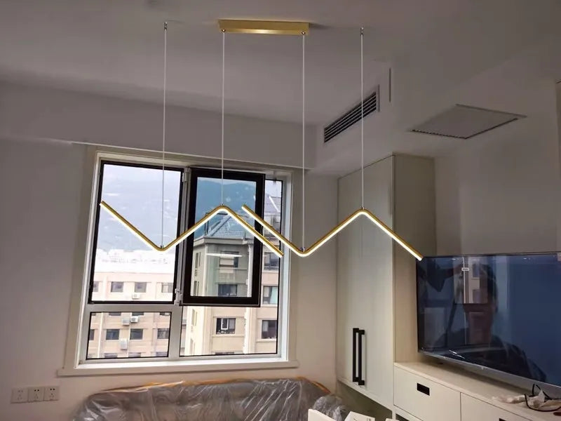 Nordic Iron Art Hanging Lamp Wave Shape