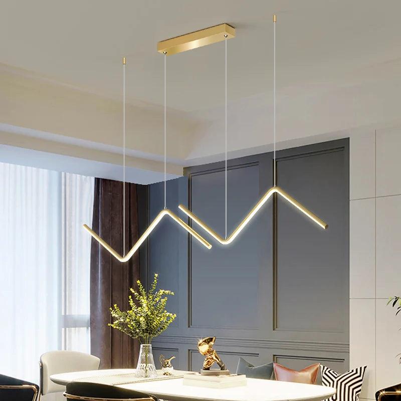 Nordic Iron Art Hanging Lamp Wave Shape