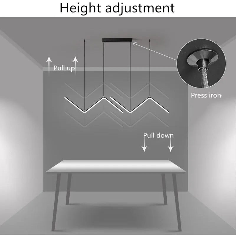 Nordic Iron Art Hanging Lamp Wave Shape