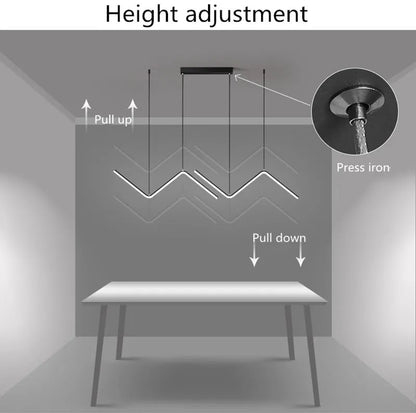 Nordic Iron Art Hanging Lamp Wave Shape