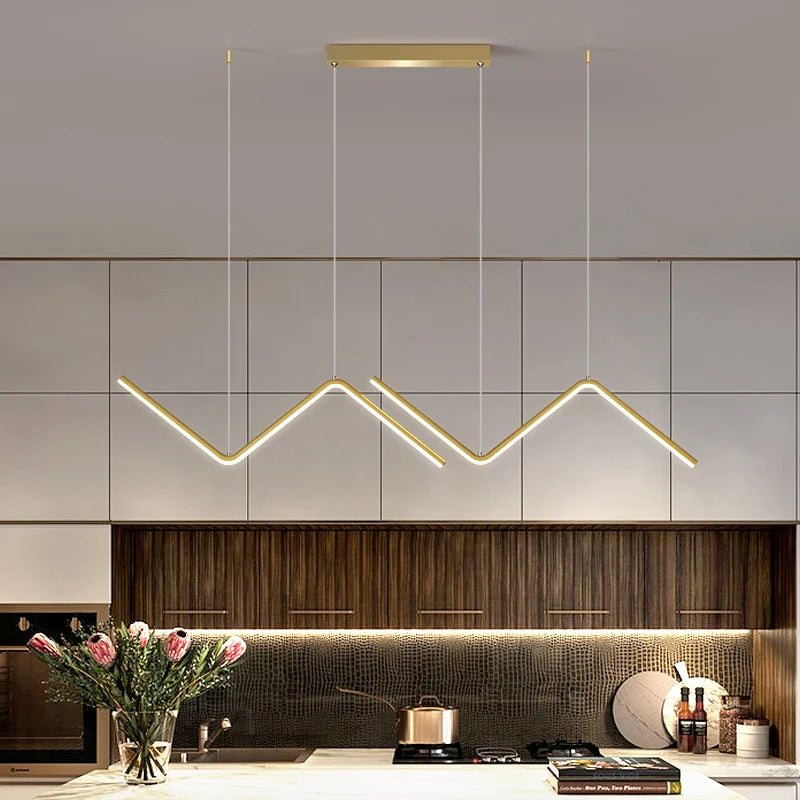 Nordic Iron Art Hanging Lamp Wave Shape