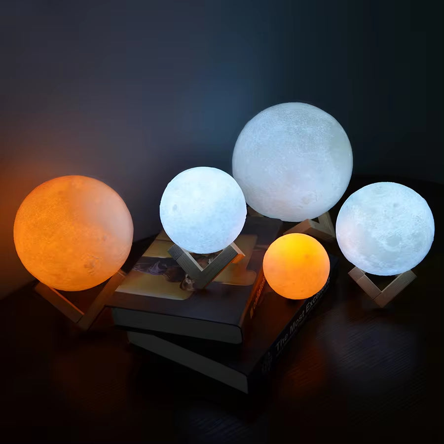 Rechargeable 3D Printed LED Moon Lamp