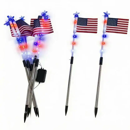 8-Piece Solar American Flag Light Set
