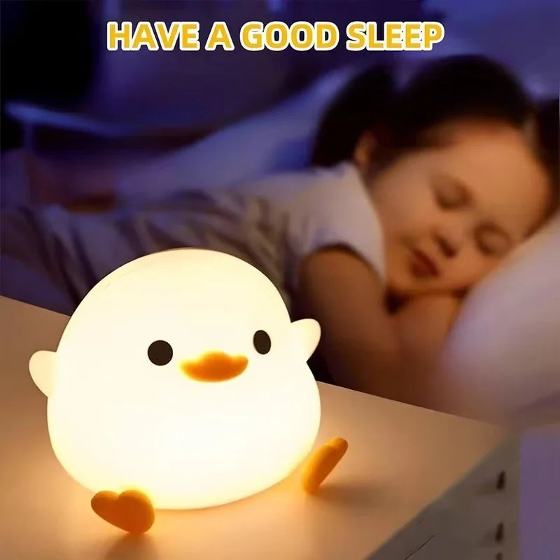 Cute Duck Silicone LED Night Light for Kids