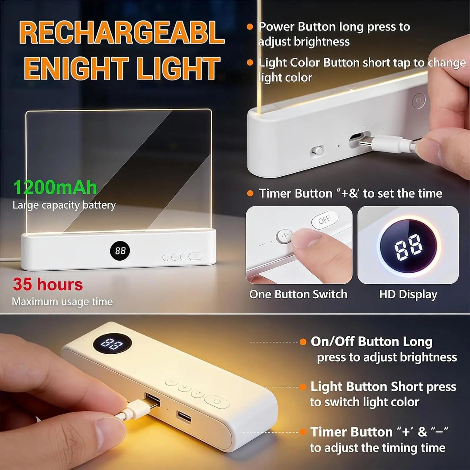 Smart LED Reading Light Book Light