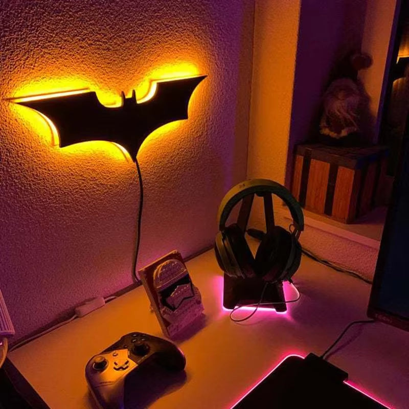 NightWing - 3D RGB Bat Mirror Wall Light with Remote Control