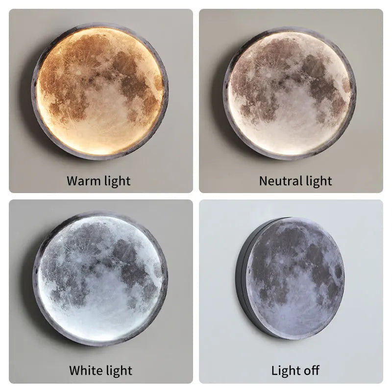 Rechargeable Wireless Moon Wall Lamp