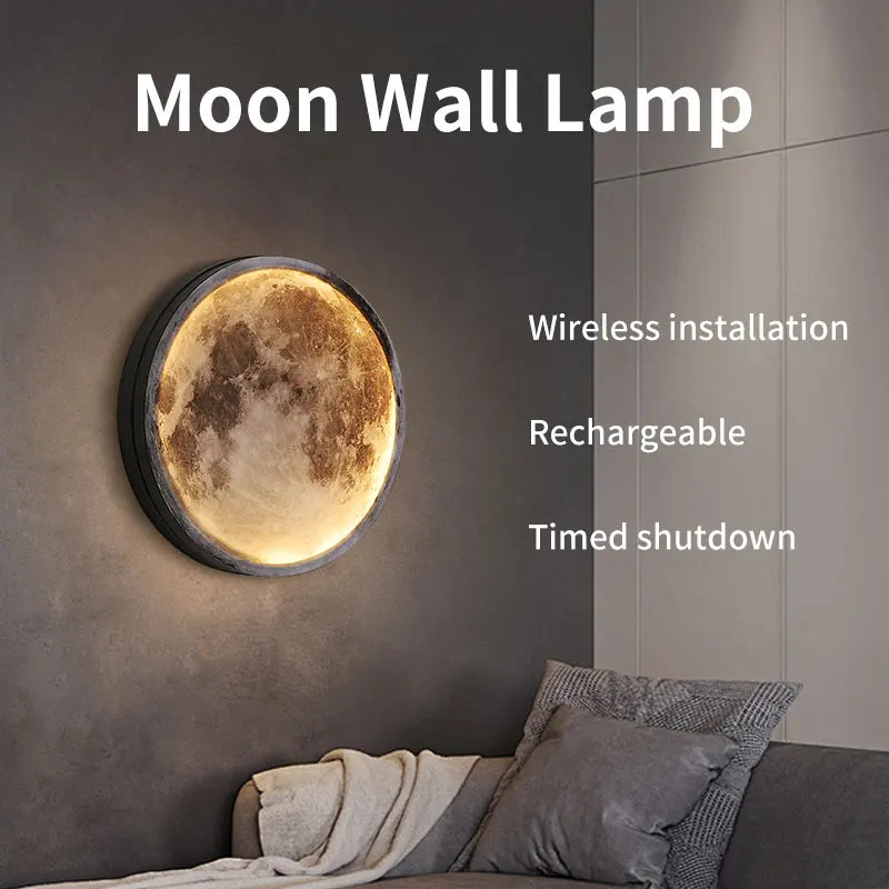 Rechargeable Wireless Moon Wall Lamp